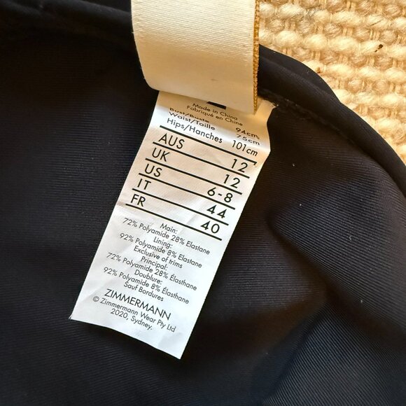 ZIMMERMANN Lovestruck one piece Black 6/8 NWOT - Picture 9 of 11